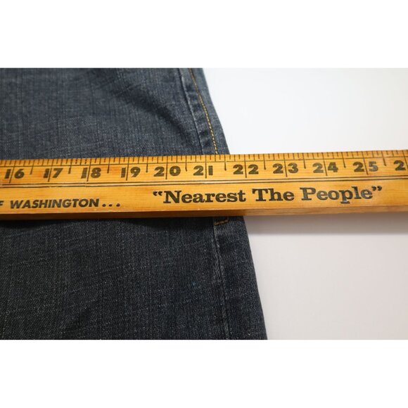 Evisu Japan Indigo Wide Leg Denim Button Fly Jeans 36x30 100% Cotton Classic Fit - Picture 5 of 16